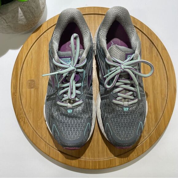 Brooks Ravenna 6 Retro Running Sneaker Size 7 Silver Purple Dad Gym Shoe Trainer - Picture 6 of 11